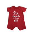 1-3M Red "Mommy wants a silent night" Christmas Romper - Woolworths