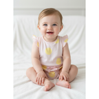 6-12M NEW light pink & yellow dotted romper - Woolworths