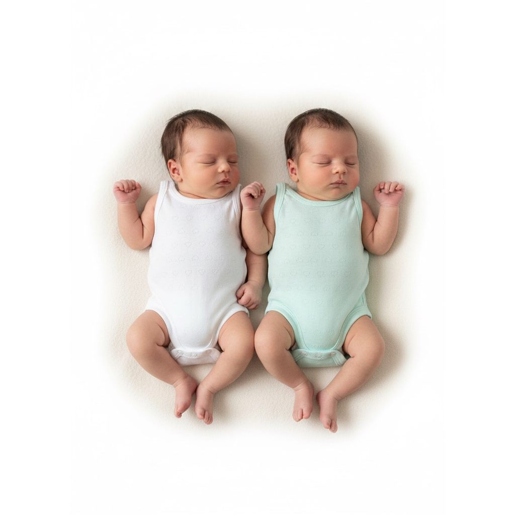 NEW Prem mint green & white strappy pointelle bodysuits - Woolworths