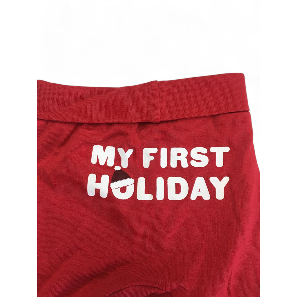 UK 2-4M Red "My First Christmas" Leggings & Beanie - H&M