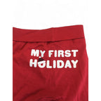 UK 2-4M Red "My First Christmas" Leggings & Beanie - H&M
