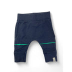Newborn Navy & Green Knee Detail Leggings - Cotton On