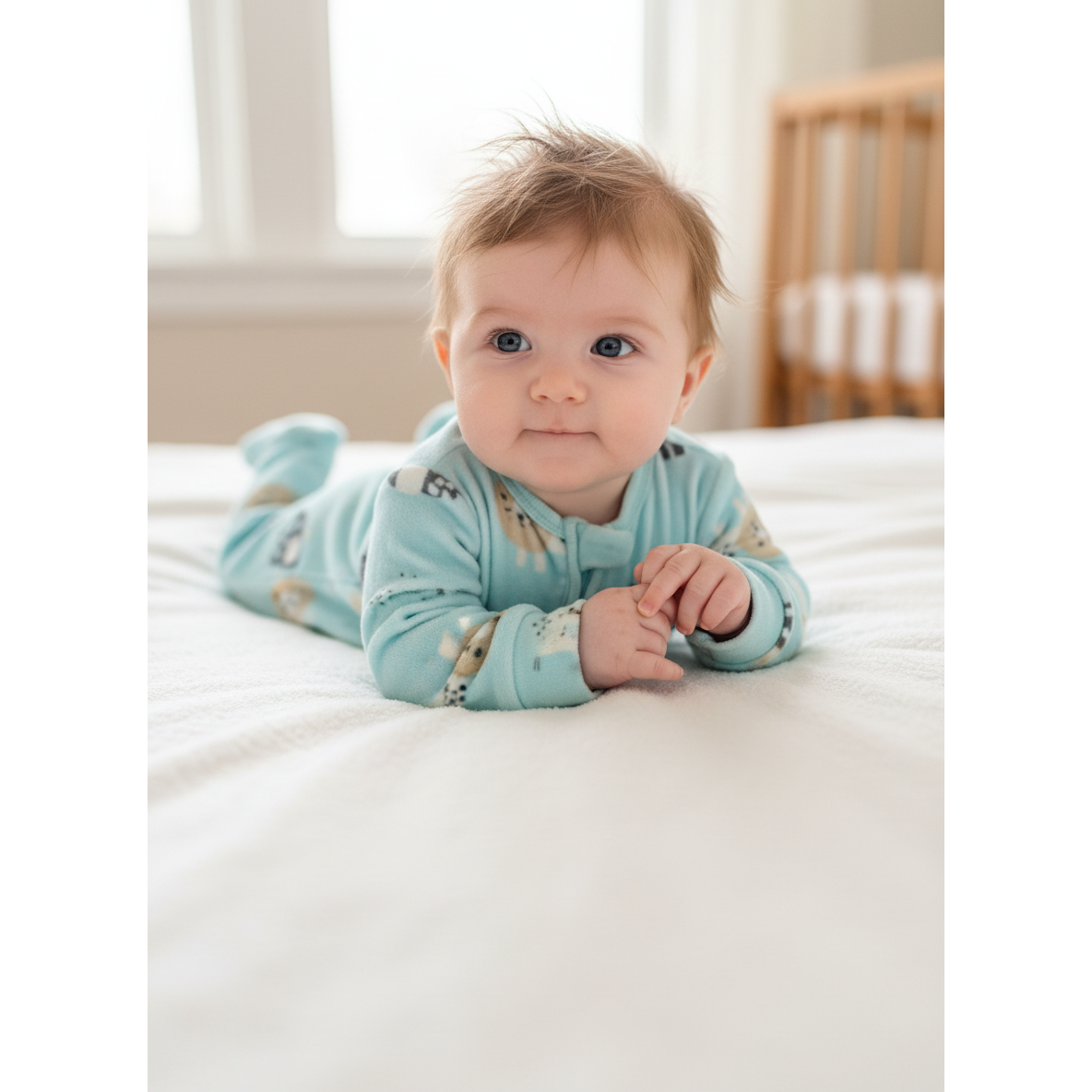 Newborn Light blue animal velour zip onesie - Woolworths