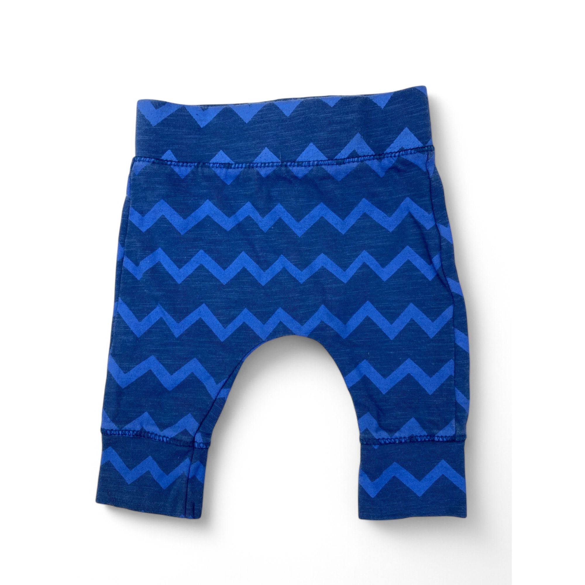 Newborn Blue Chevron Leggings - Cotton On
