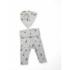 US 1-2M White Animal Leggings & Beanie - H&M