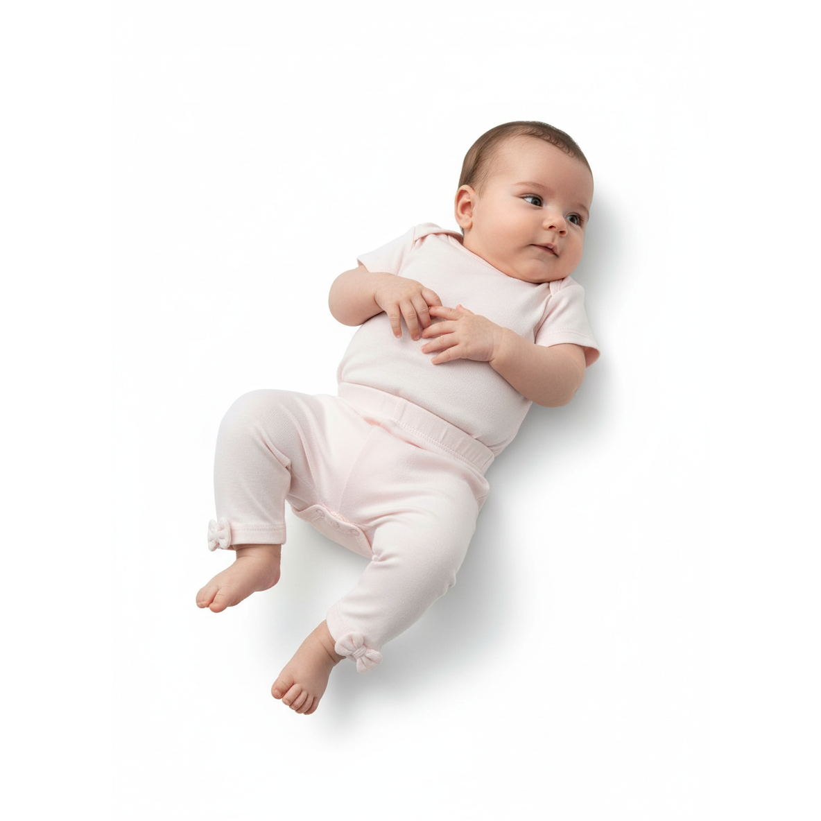 1-2M Light Pink organic cotton leggings - H & M