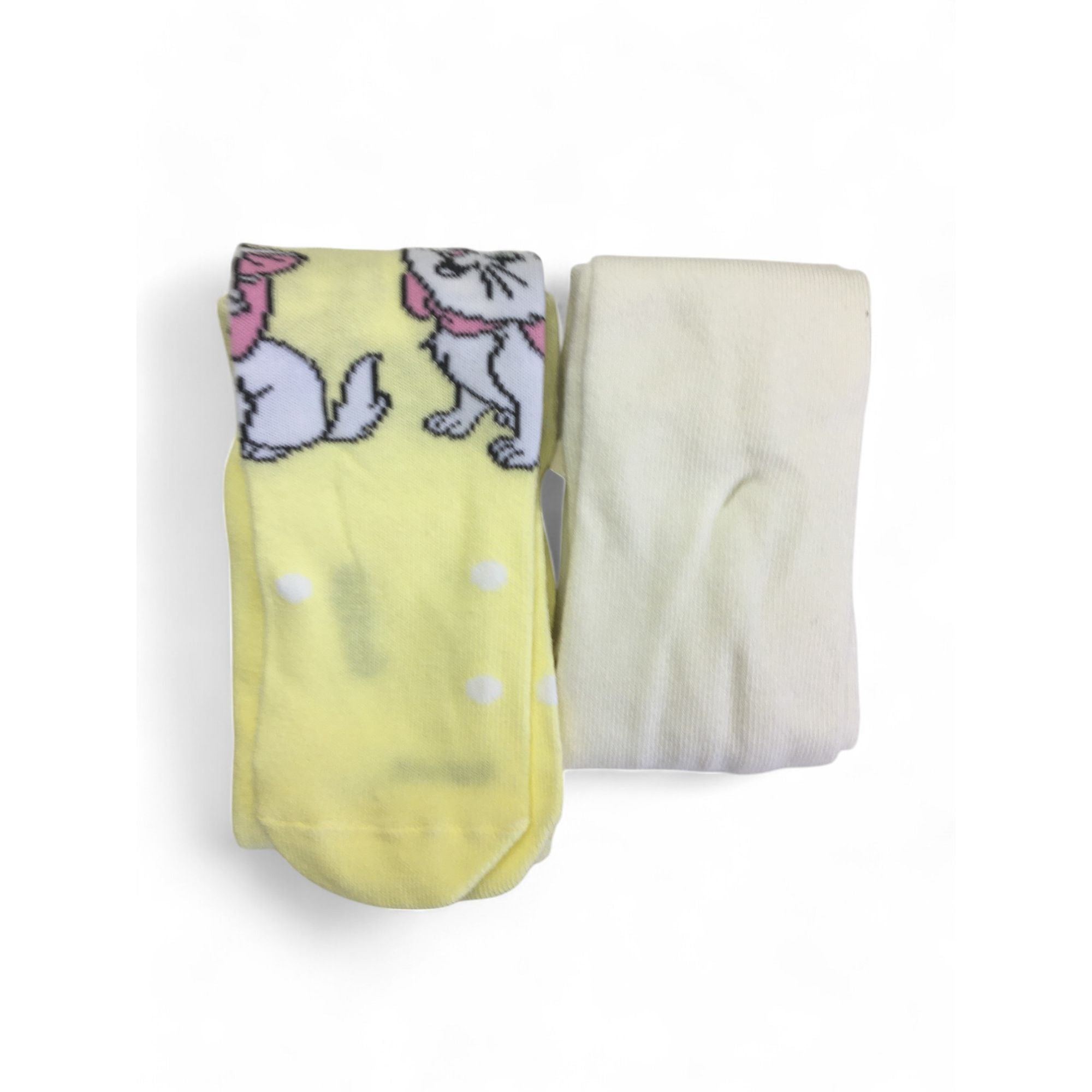 6-12M Light Yellow & Cream Marie Stockings - Disney