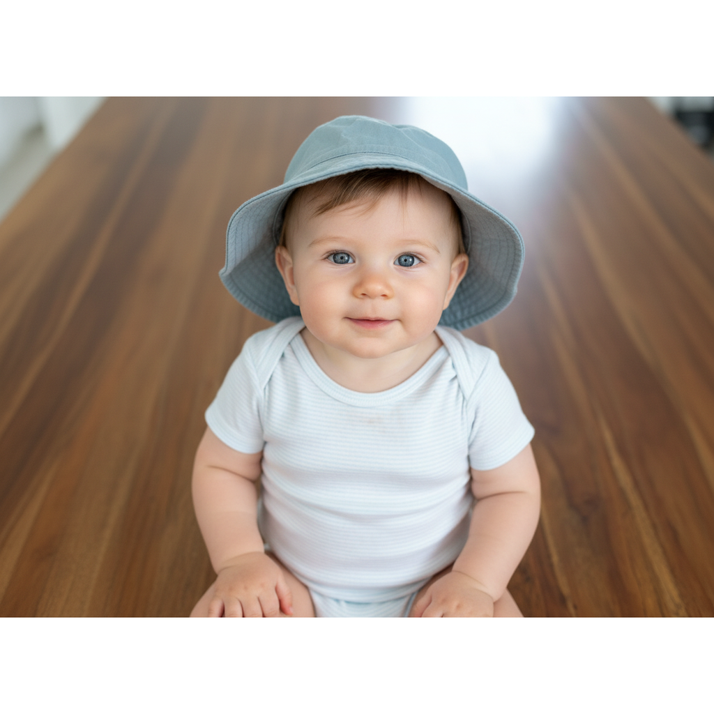 2-6M Teal cotton sun hat - H & M