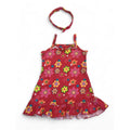 6-12M Red Flower Strappy Tunic Dress & Headband - Jet