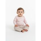4-6M Pink denim with mini hearts - H & M