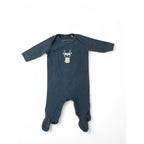 Newborn Grey Reindeer Footed Onesie - Earthchild