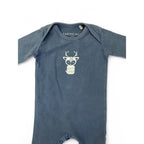 Newborn Grey Reindeer Footed Onesie - Earthchild