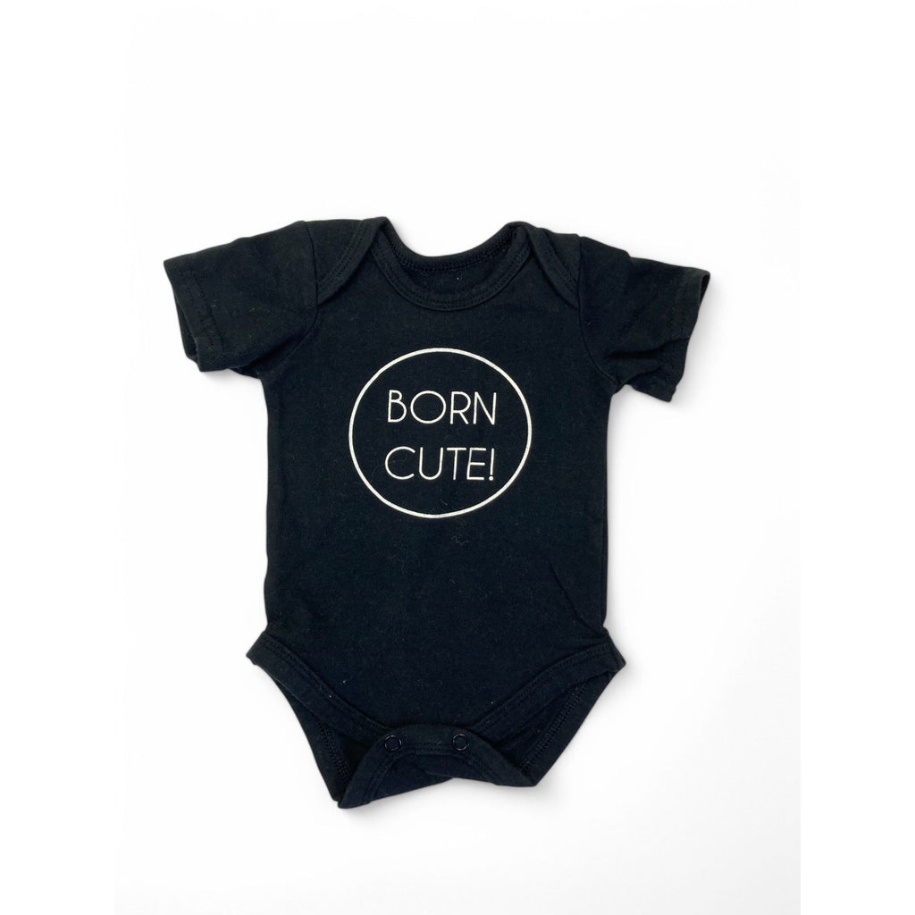 Newborn Black & White "Born Cute" Bodysuit - Woolworths