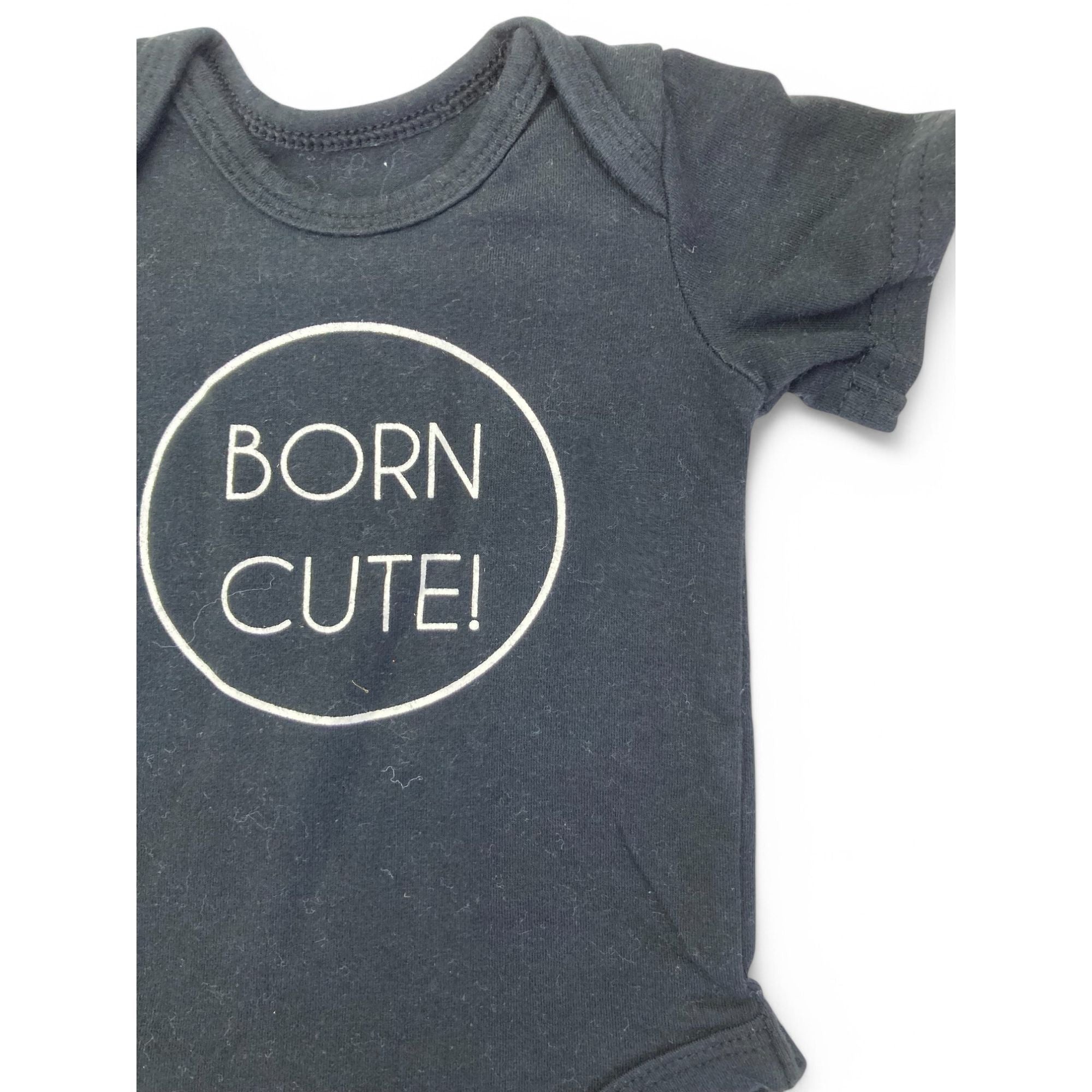 Newborn Black & White "Born Cute" Bodysuit - Woolworths