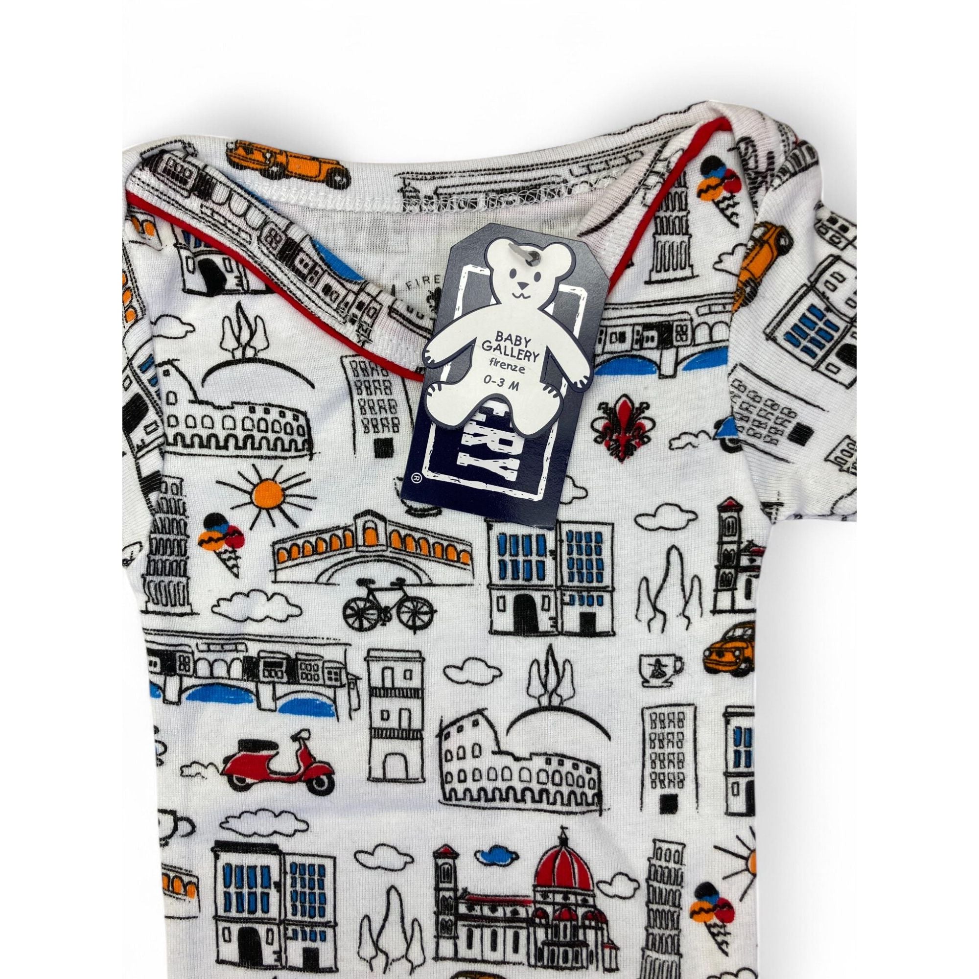 0-3M Colourful Sightseeing Icon Bodysuit - Firenze T Shirt Gallery