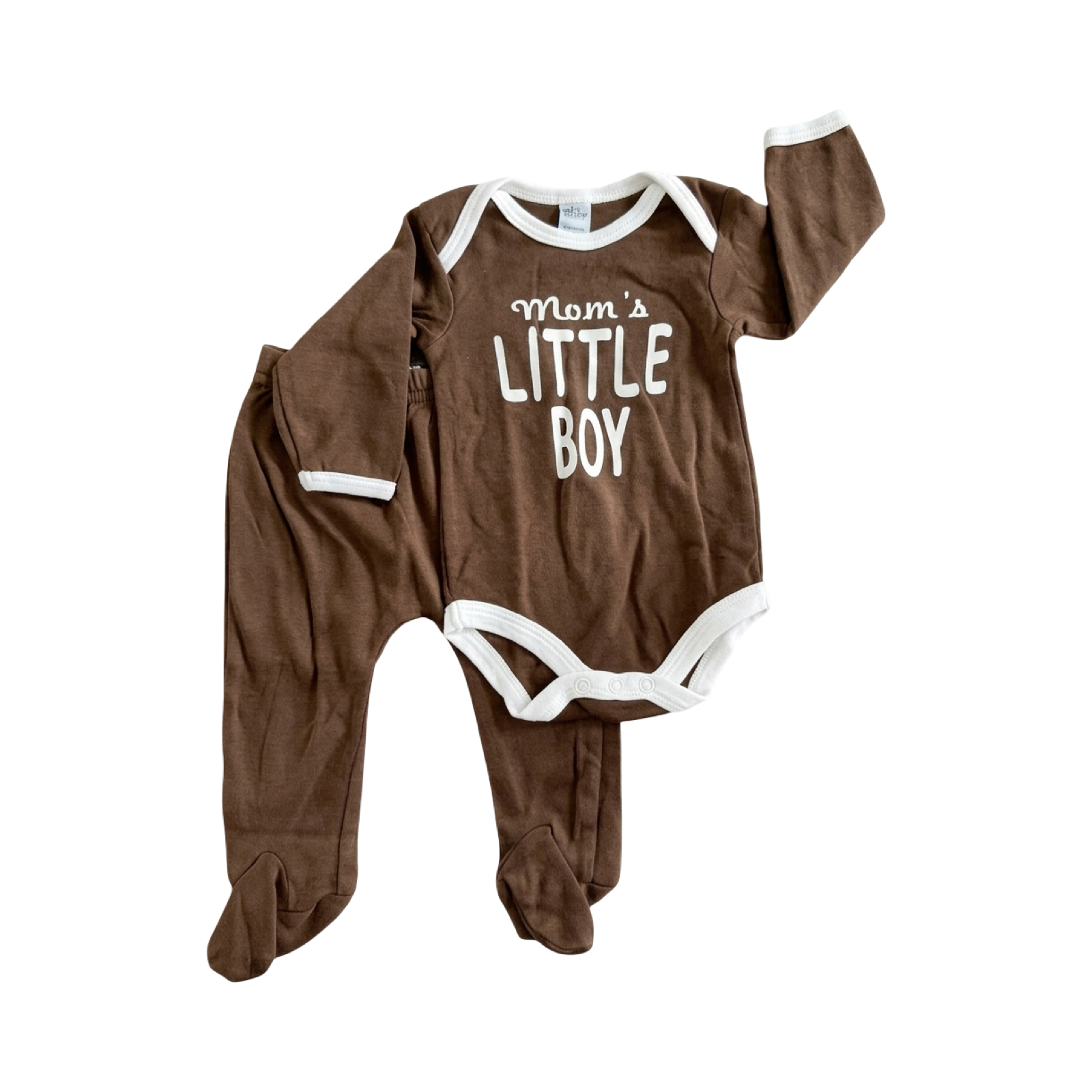 0-3M NEW Brown "Mom's little boy" bodysuit & leggings - Jet