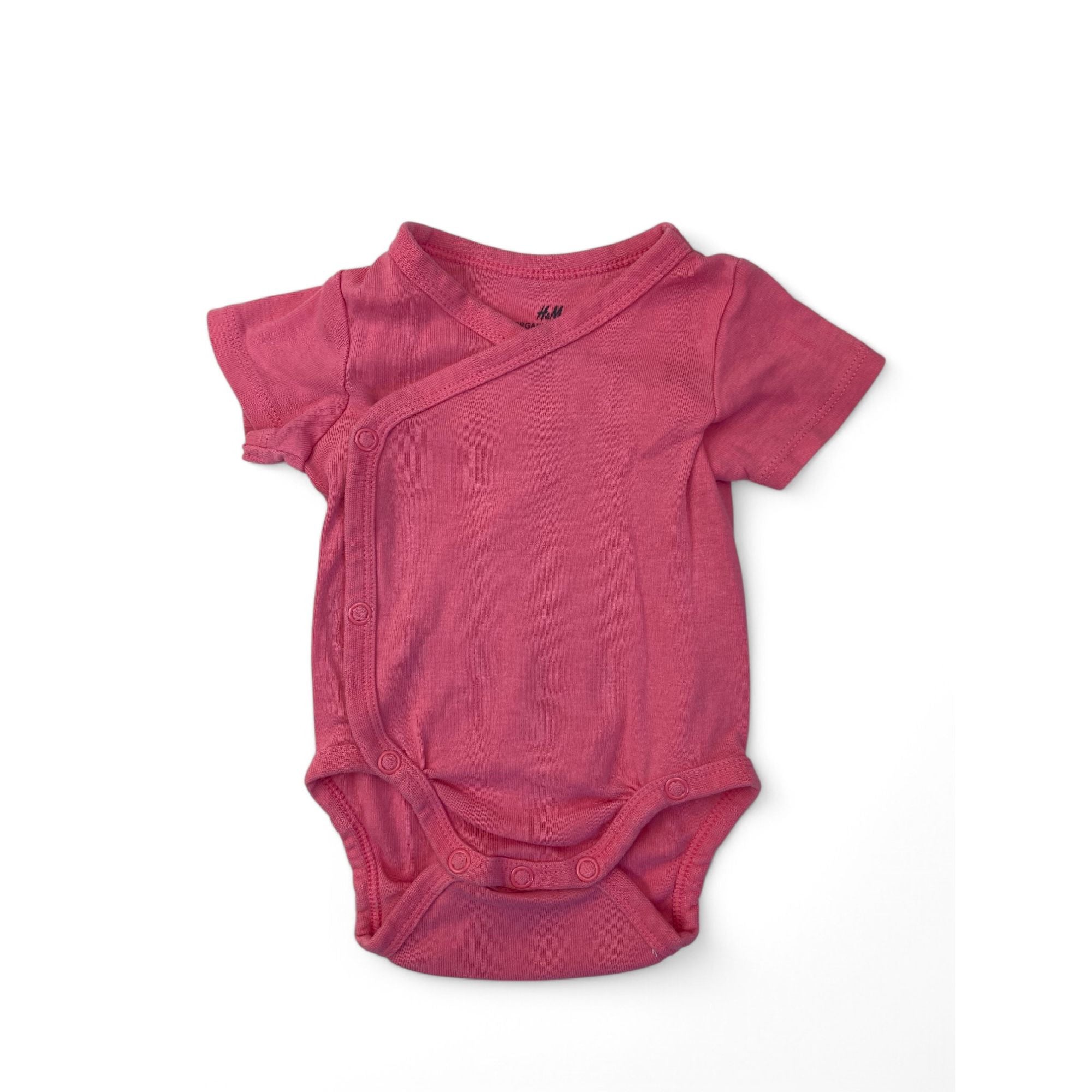 US 1-2M Pink Side Snap Bodysuit - H&M