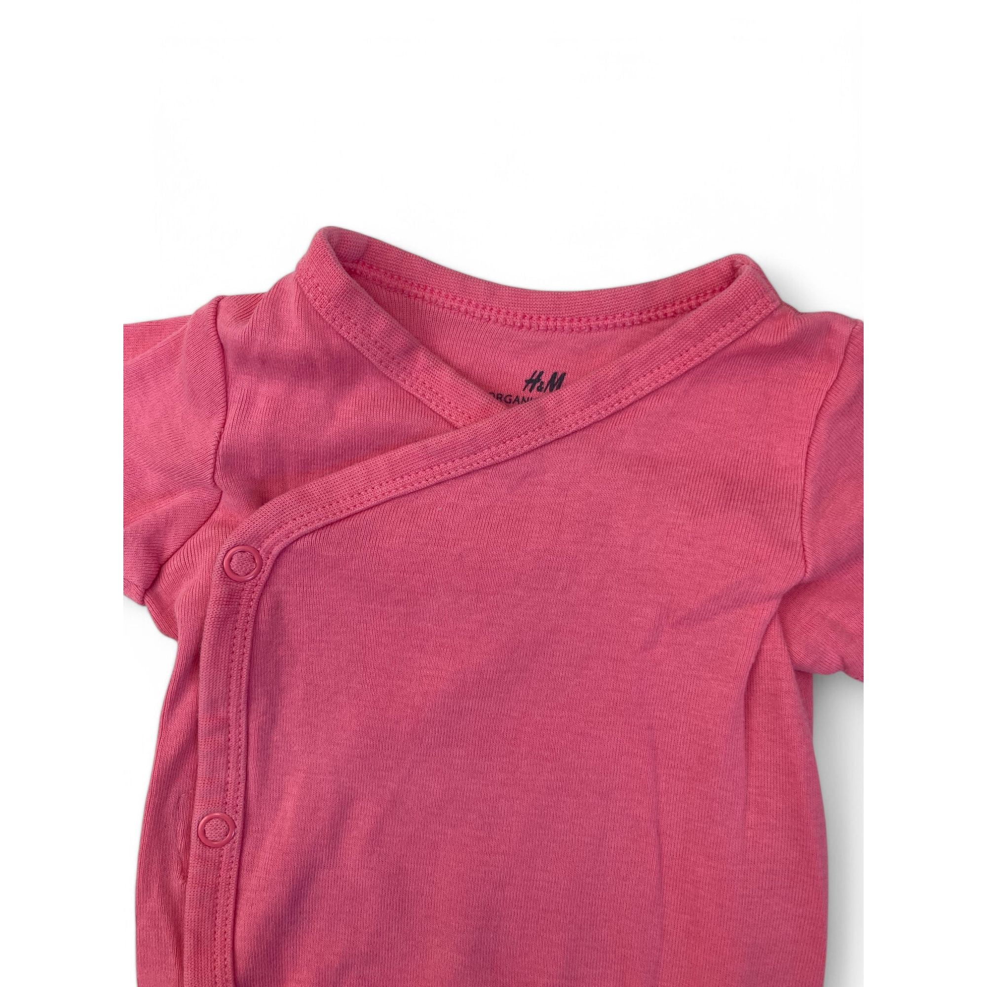 US 1-2M Pink Side Snap Bodysuit - H&M