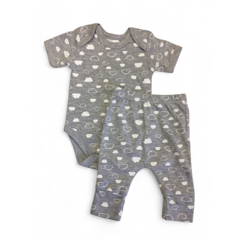Newborn Grey & White Cloud Bodysuit & Leggings - Cuddlesome