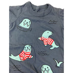 Newborn Grey & Blue Seal Romper - Woolworths