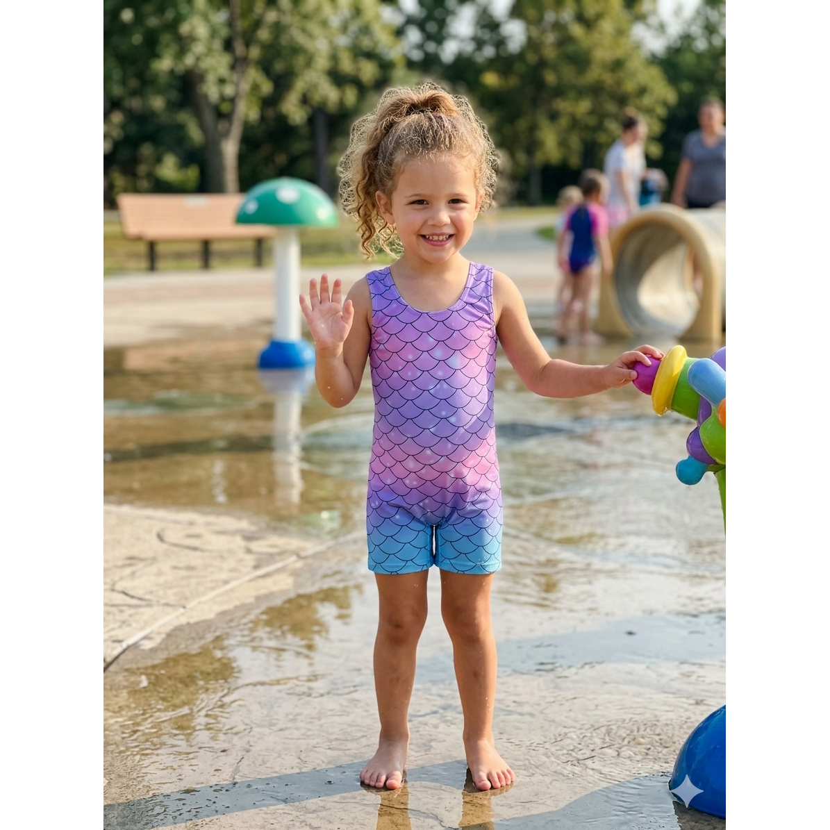 3-4Y Mermaid unitard swiming costume