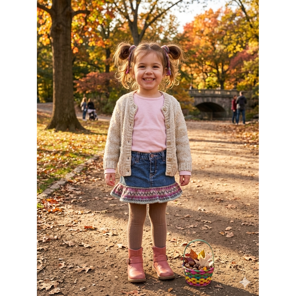 2-3Y Denim skirt with knitted detail - GAP