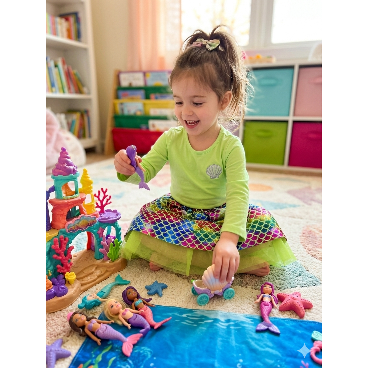 Mermaid themed skirt with tulle