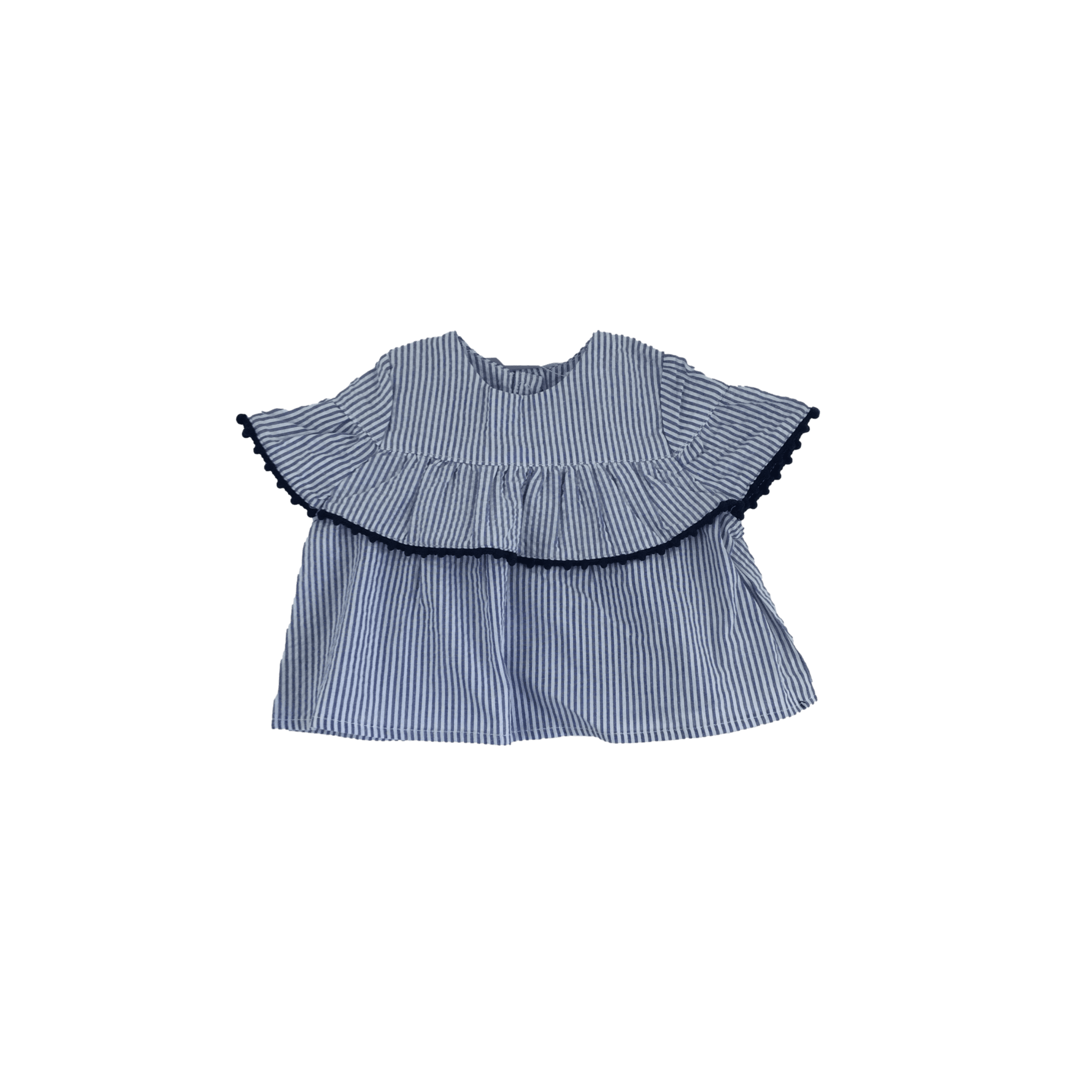 *NEW* 0-3M Blue & White Frill Tunic - Cotton On