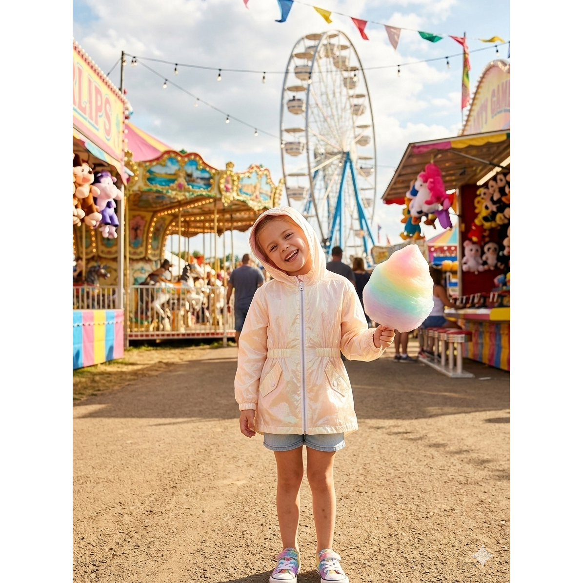 4-5Y Beautiful pink pearl hooded jacket - Real Kids