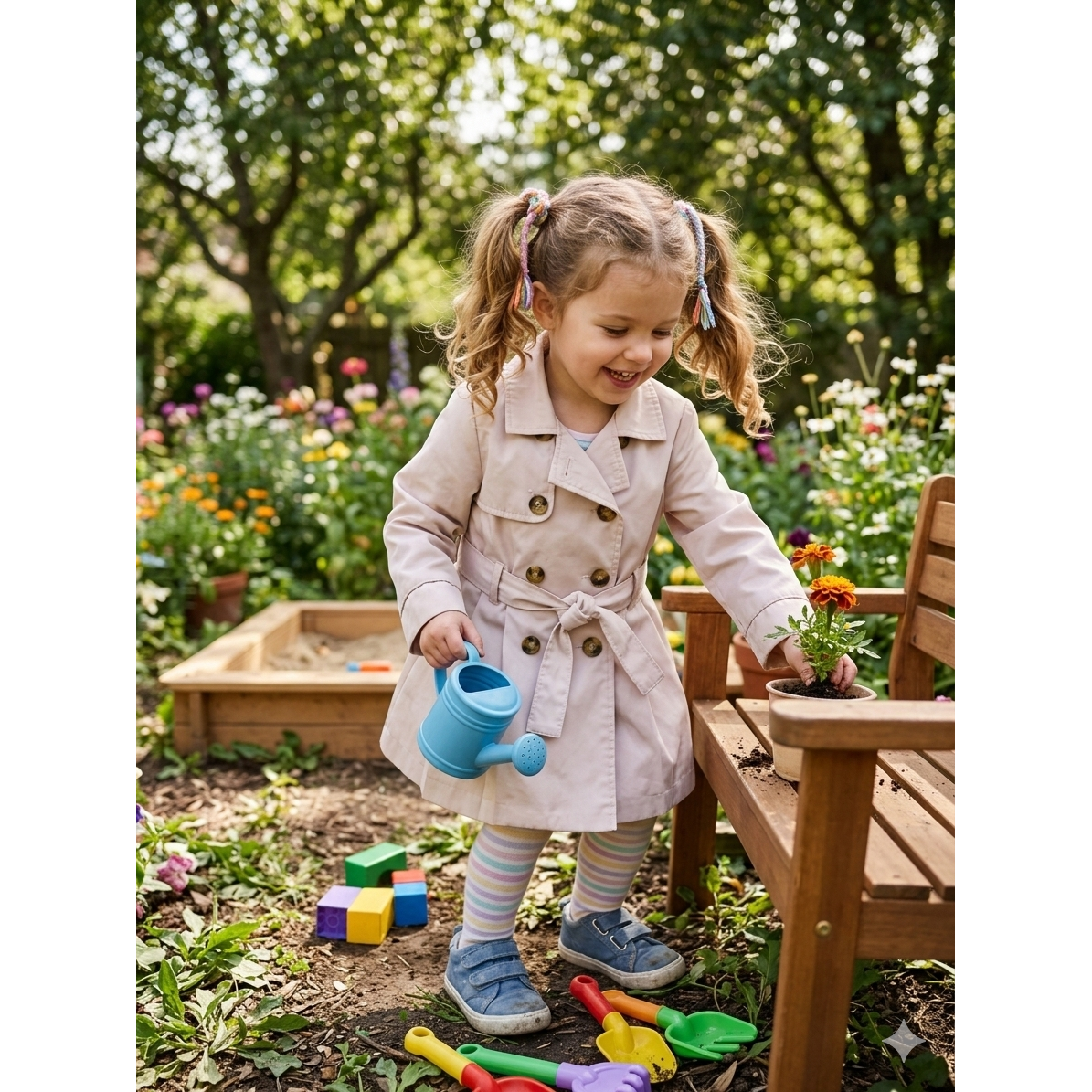 2-3Y Pink double breasted coat - Tahari