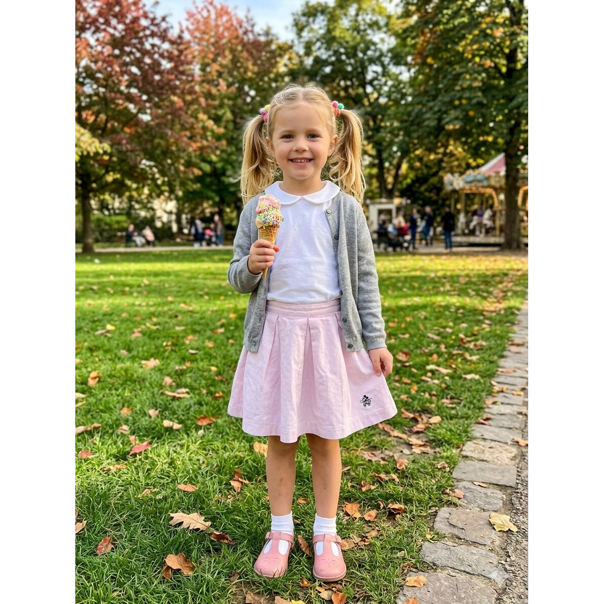 4-5 Pink pinstripe skirt - Donaldson