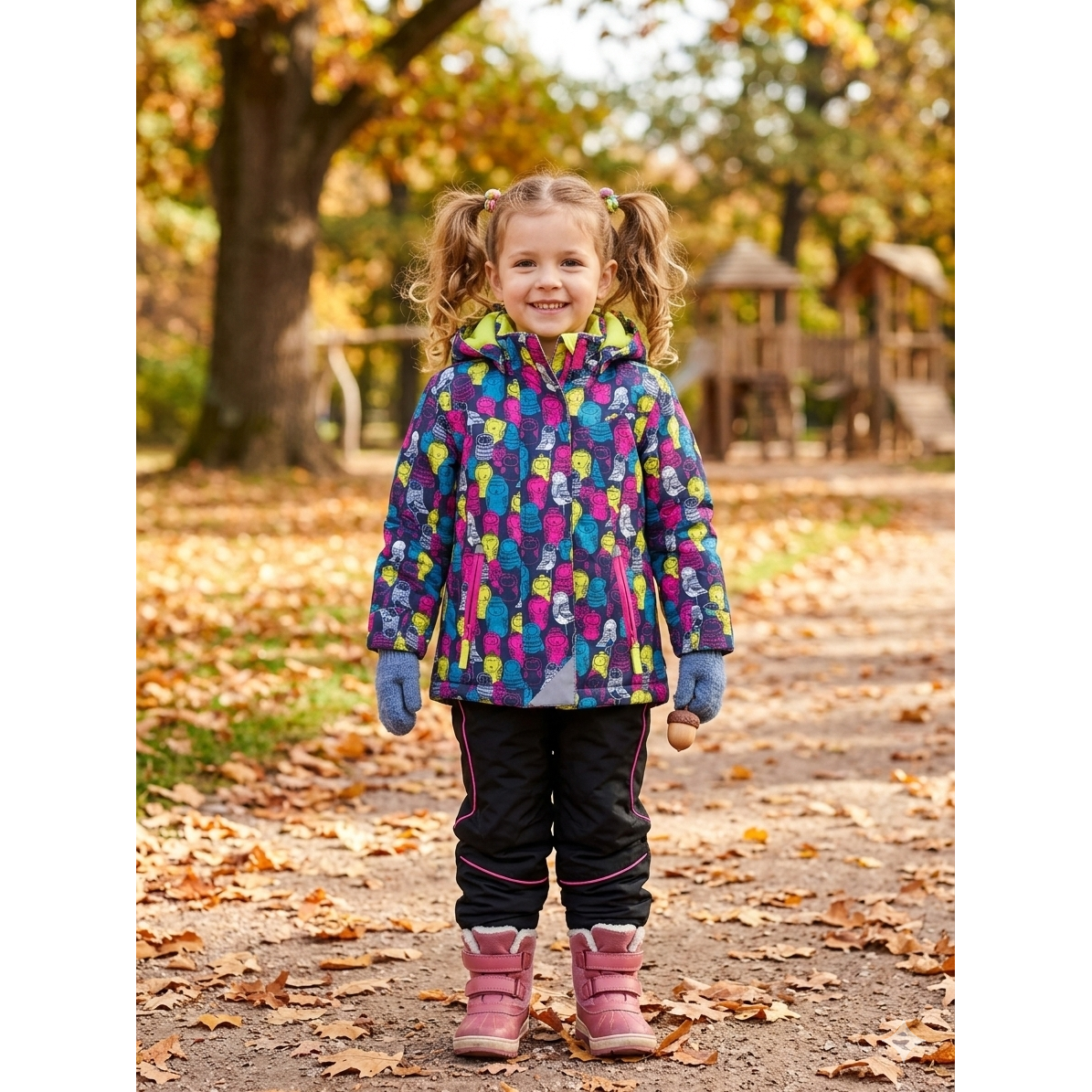 3-4Y Multicoloured hooded owl winter jacket - Topolino