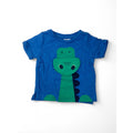 0-3M Blue & Green Dinosaur Flap Detail T Shirt - Teeny Weeny