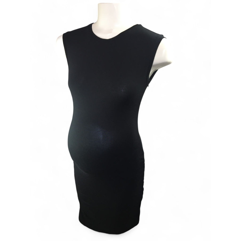 Small - Black Cap Sleeve Maternity & Nursing Tunic - Momsy
