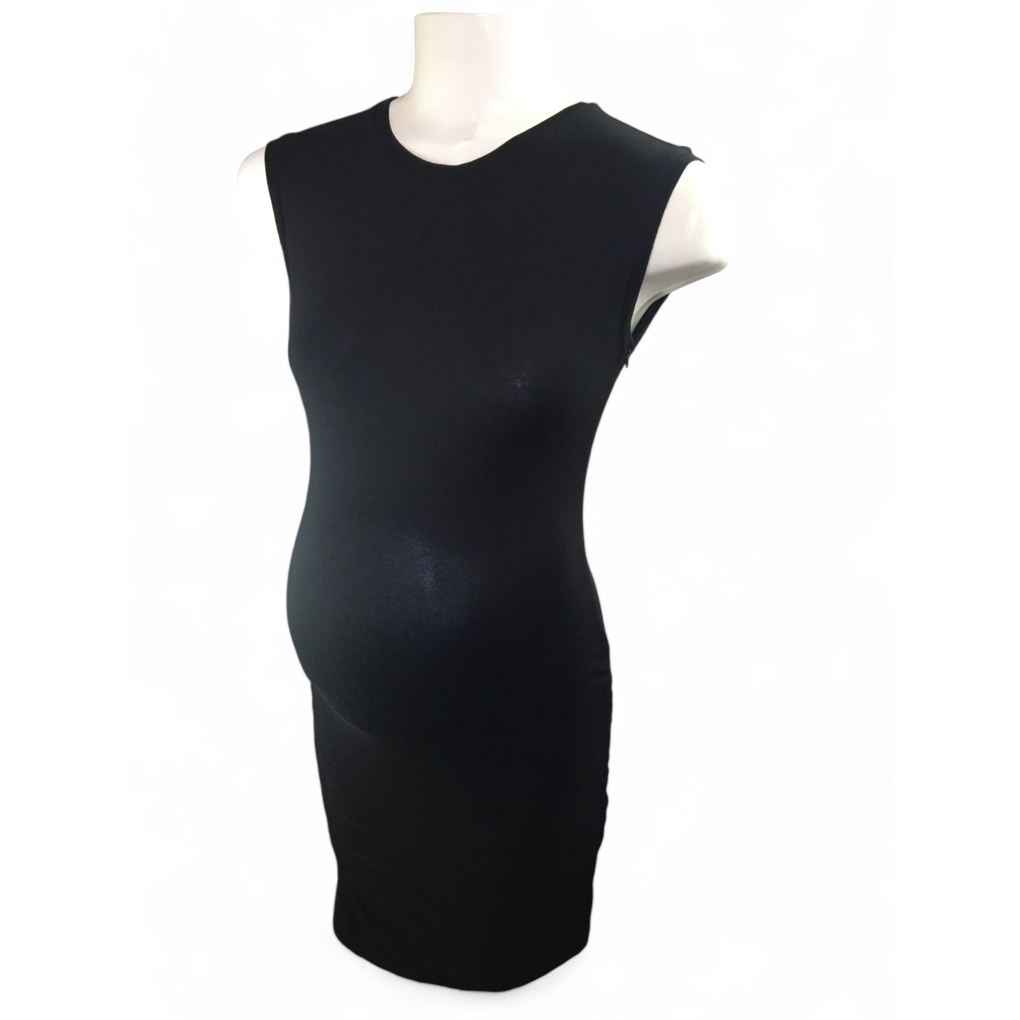 Small - Black Cap Sleeve Maternity & Nursing Tunic - Momsy