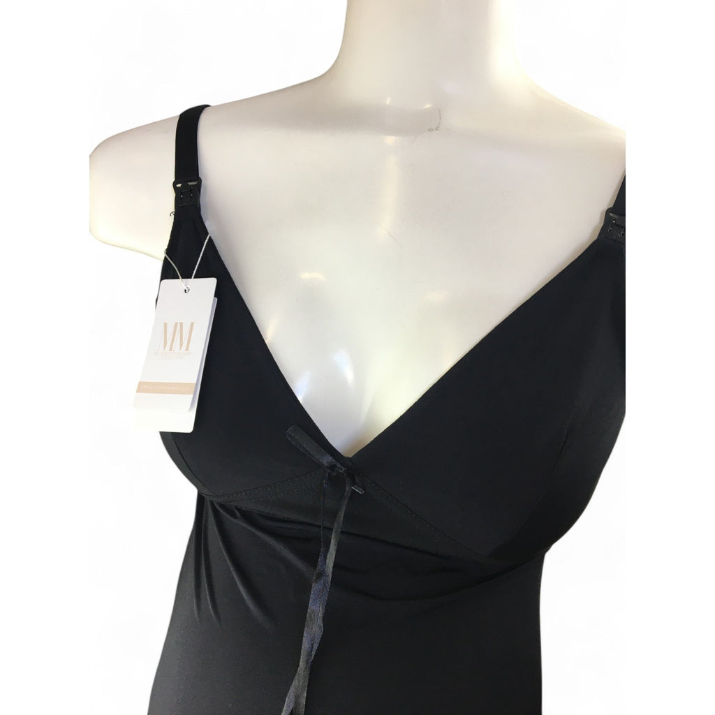 Small - Black Maternity & Nursing Nightie - Maternity Mommy Collection