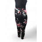 XXL - Black Floral Crepe Maternity Leggings - Shein
