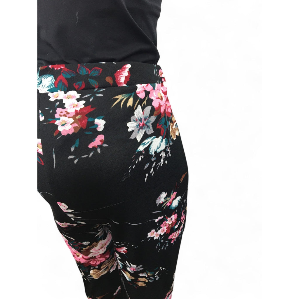 XXL - Black Floral Crepe Maternity Leggings - Shein
