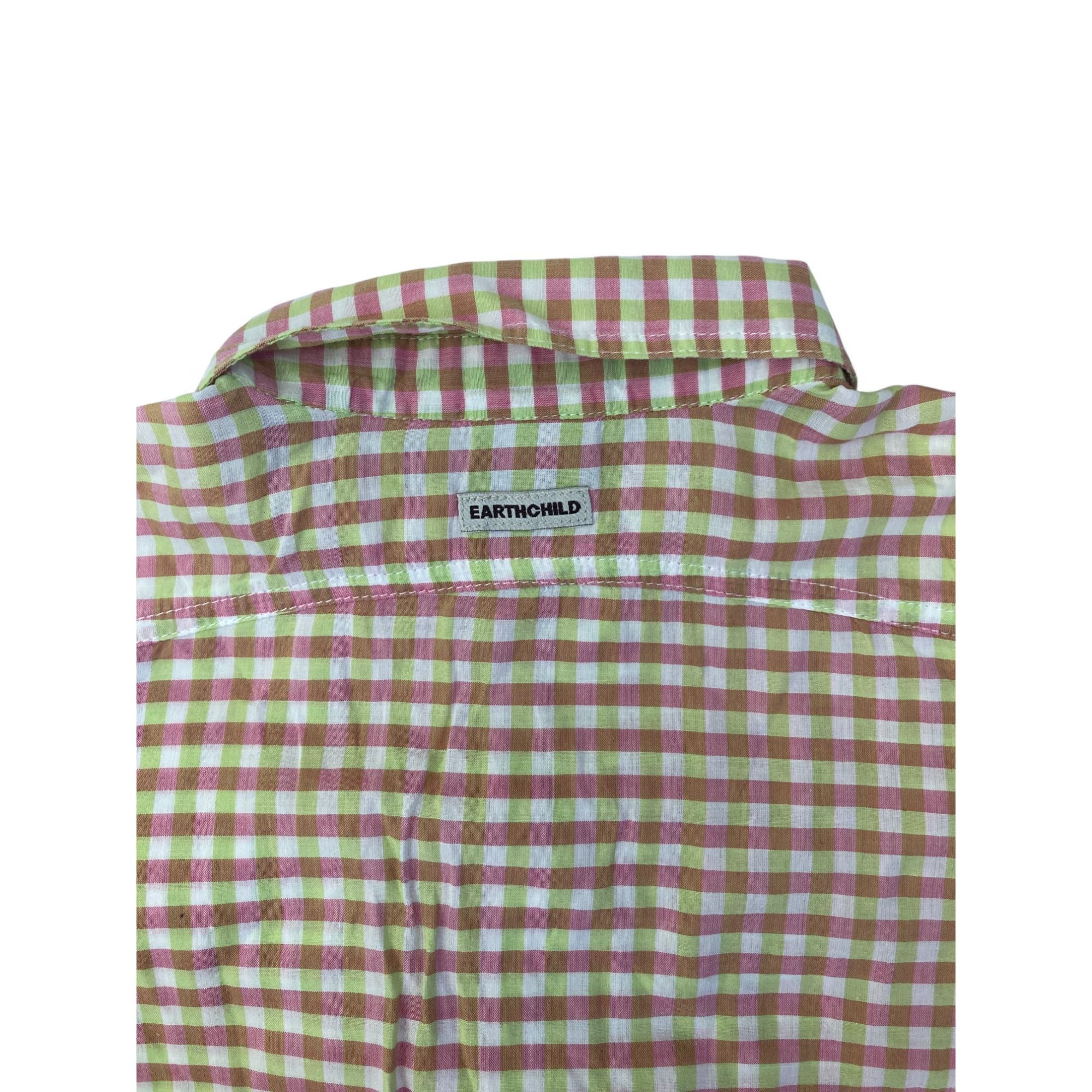 4Y Pink & Green Check Lightweight Shirt - Earthchild