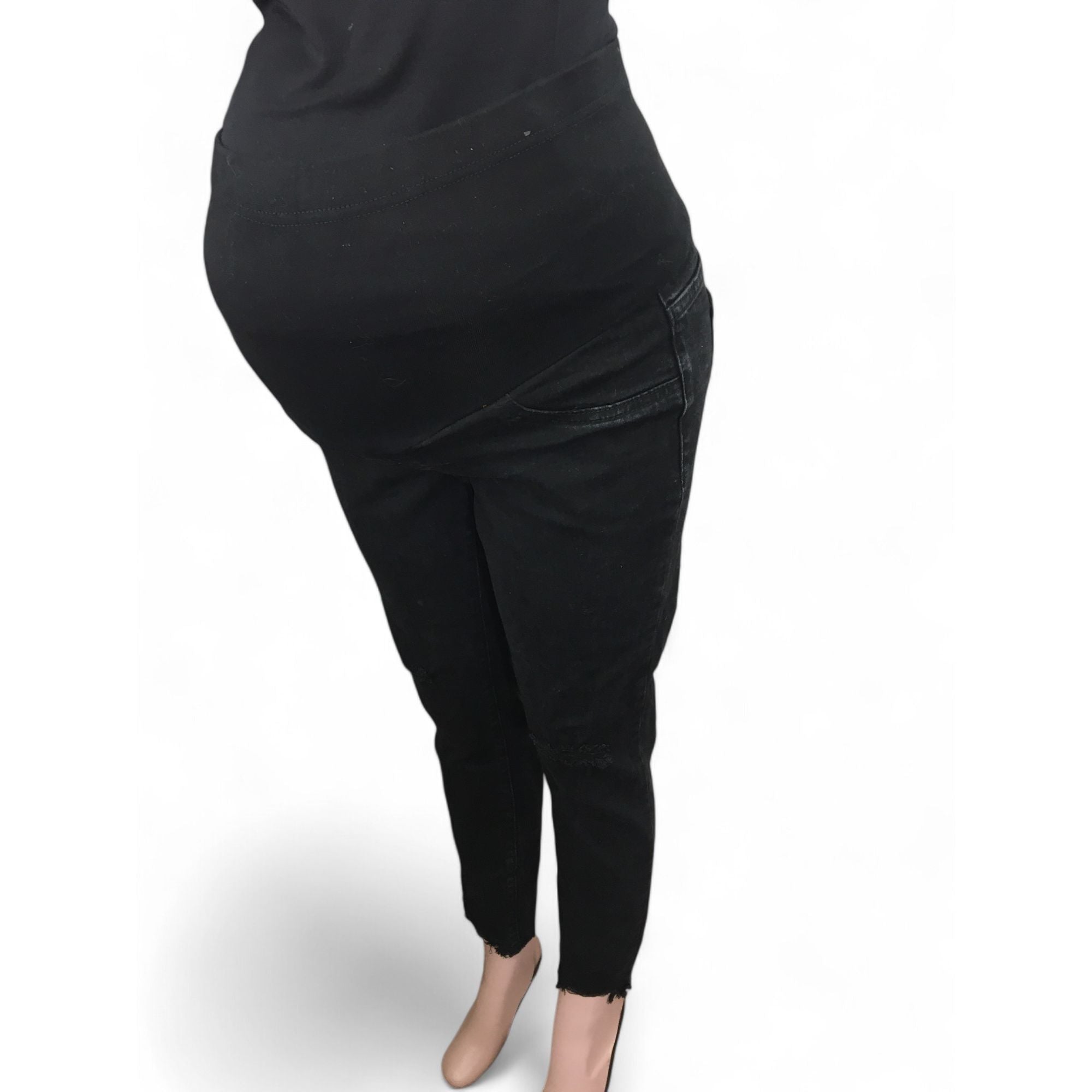 Medium - Black Knee Detail Maternity Jeans - Shein