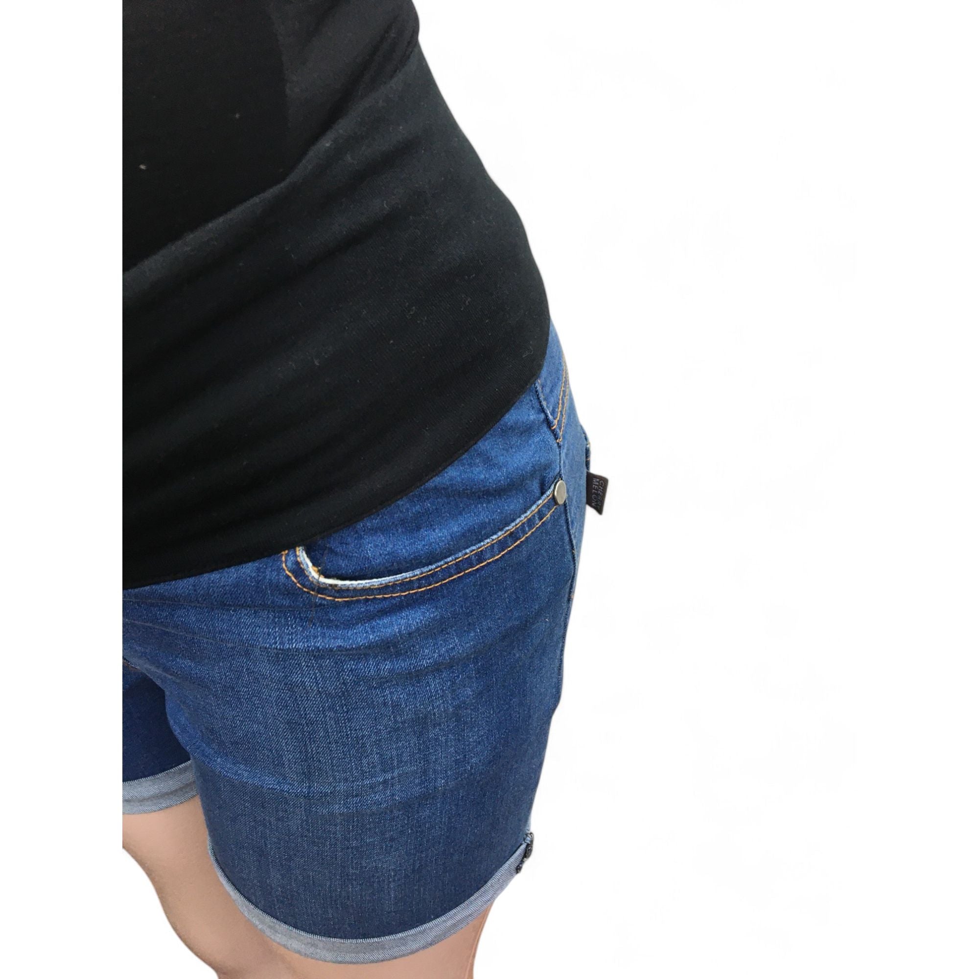 Size 32 - Light Blue Denim Maternity Shorts - Cherry Melon
