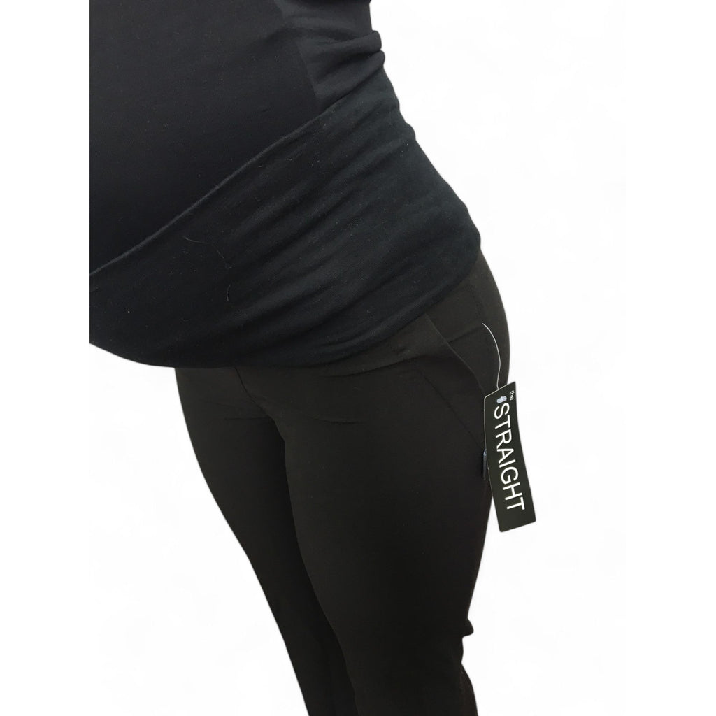 Size 30 - Black Straight Maternity Work Pants - Cherry Melon