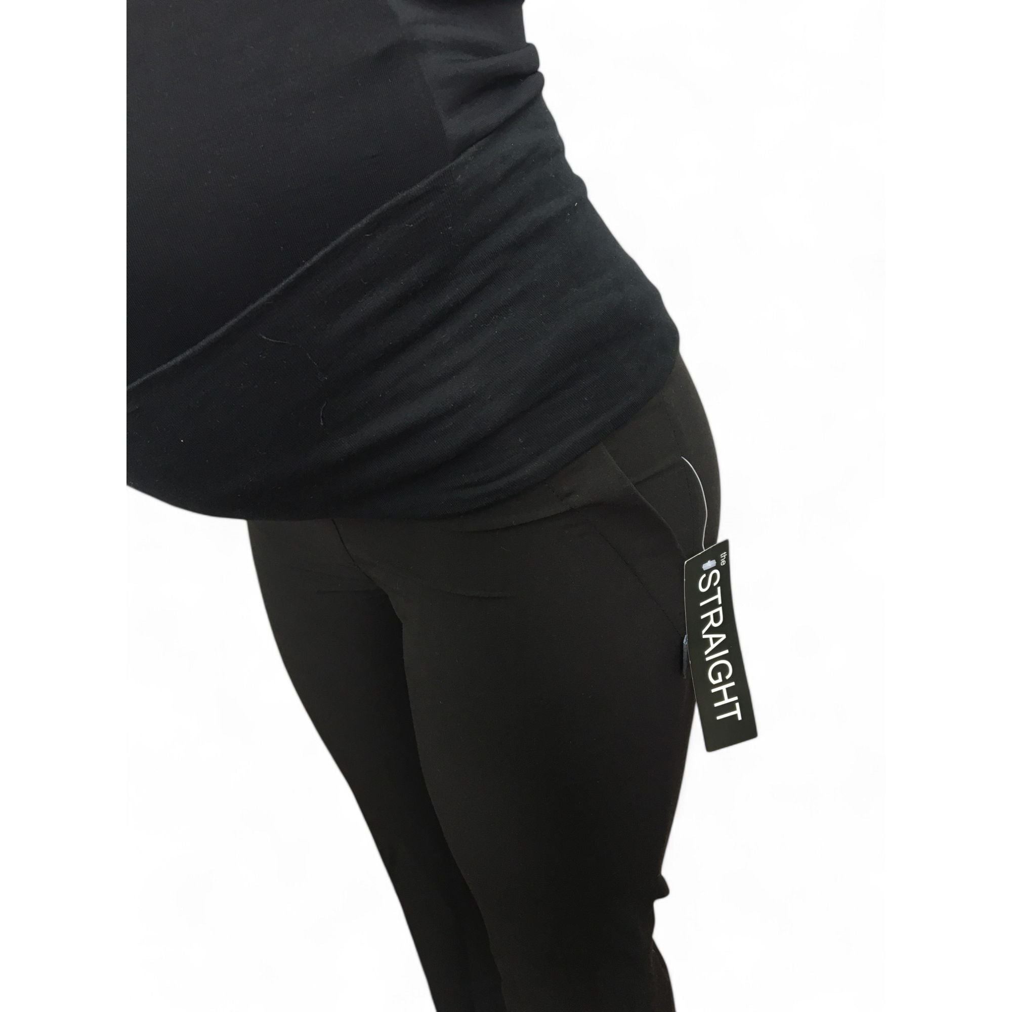 Size 30 - Black Straight Maternity Work Pants - Cherry Melon