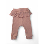 1-3M Light Pink Ribbed Peplum Leggings - Shein