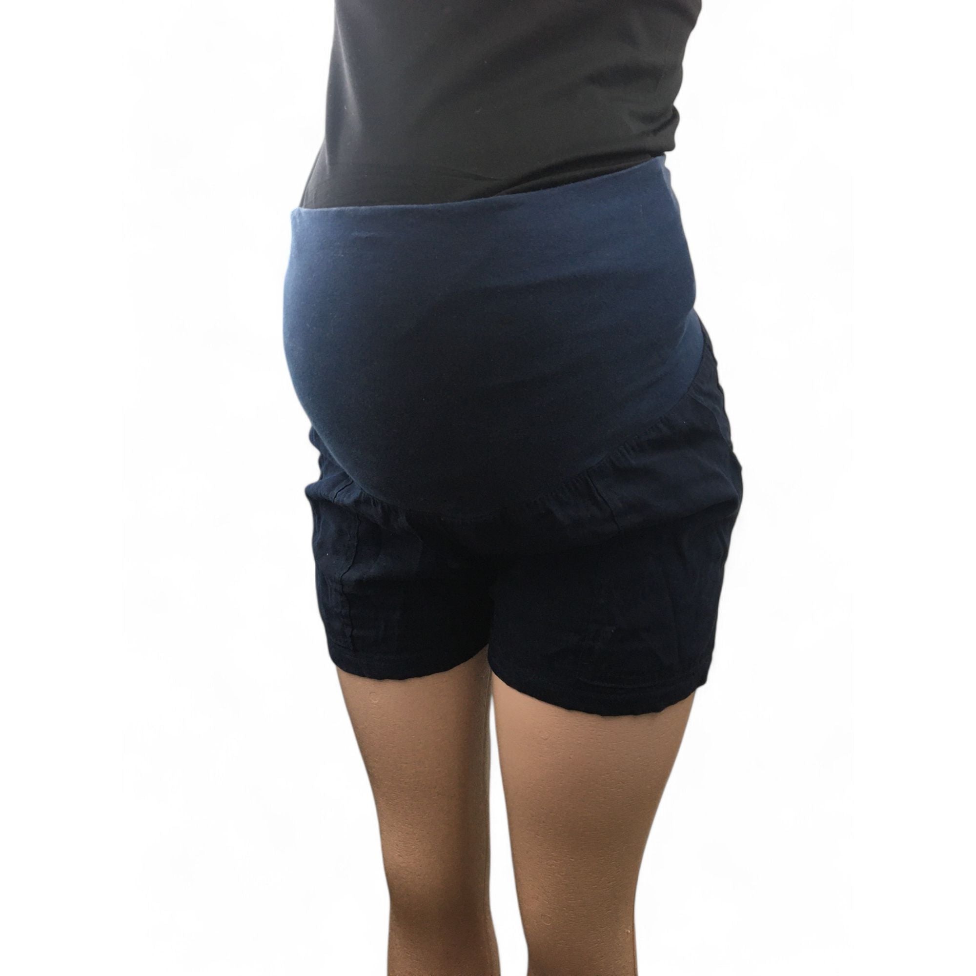 Size 32 - Blue Lightweight Maternity Shorts - Cherry Melon