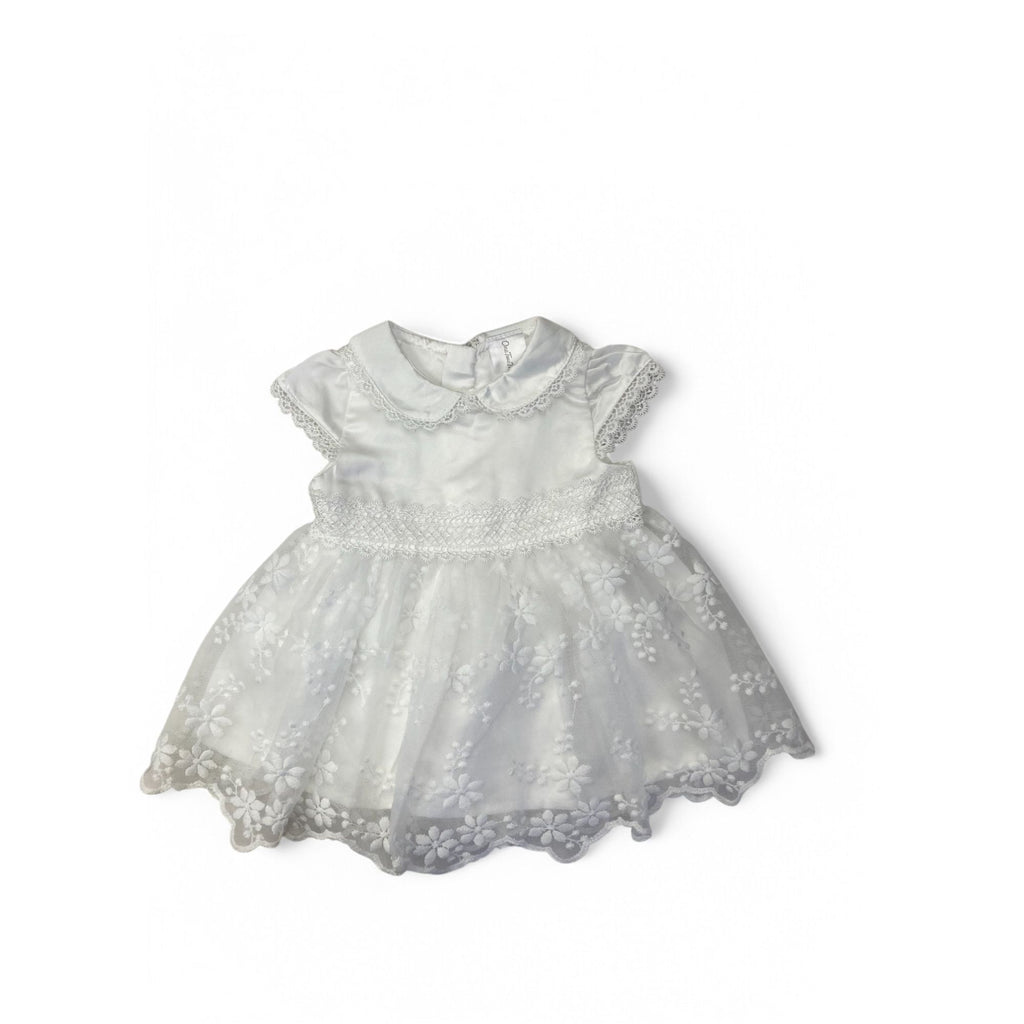0-3M Cream Lace Tulle Dress - OneTwoThree