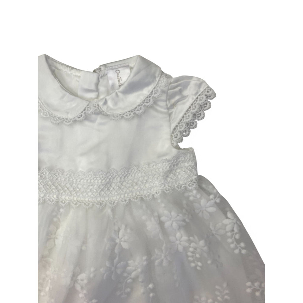 0-3M Cream Lace Tulle Dress - OneTwoThree