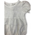 3-6M Cream Eyelet Pindot Romper - Shein