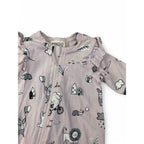 Prem Light Pink Circus Print Zip Onesie - Keedo