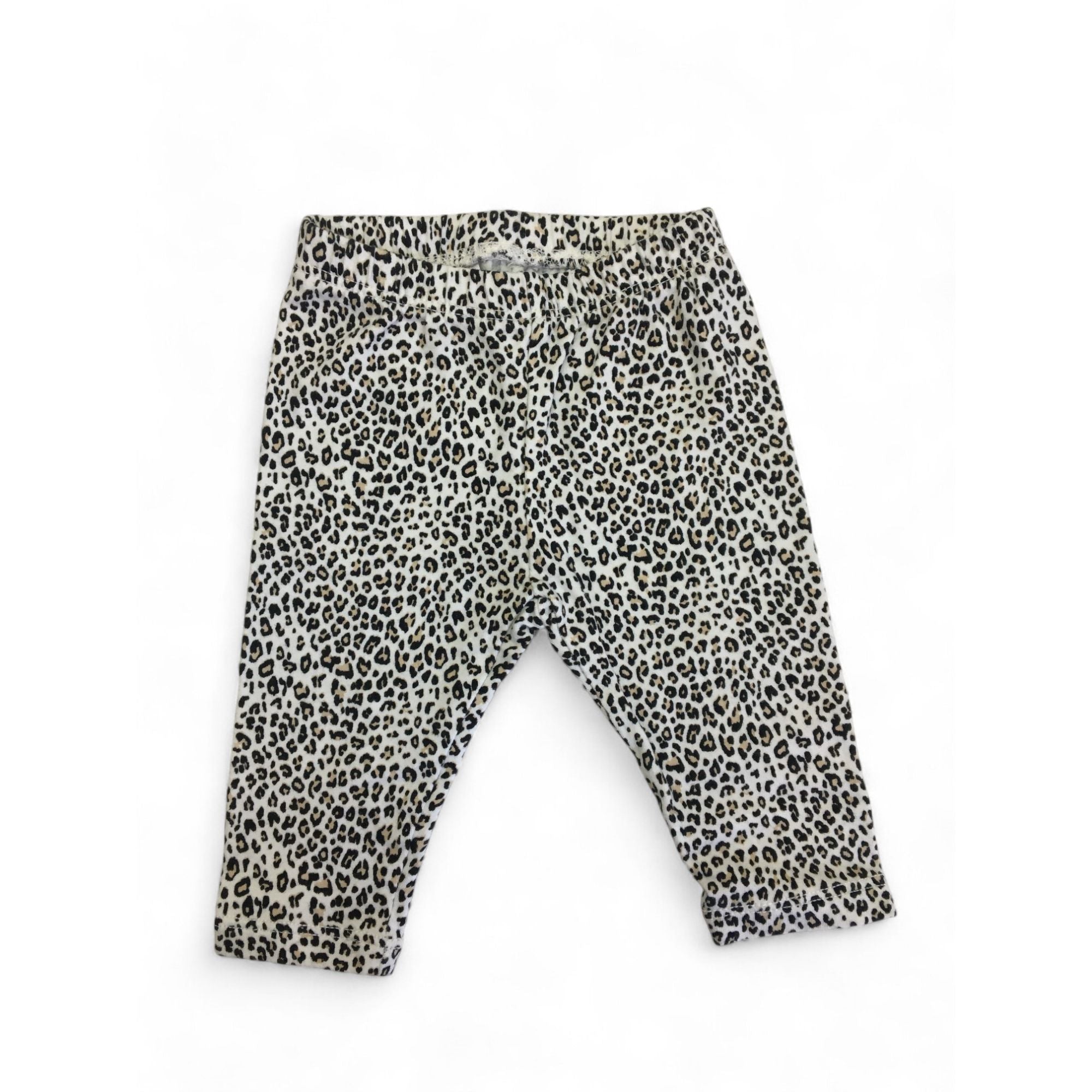 0-3M White & Beige Leopard Cotton Leggings - Gap